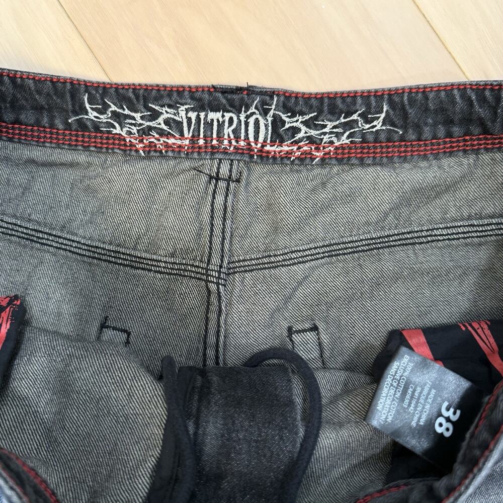 Vitriol Void Angel Jeans 38 Black Wide Leg Baggy Skater Punk Streetwear - Picture 5 of 9